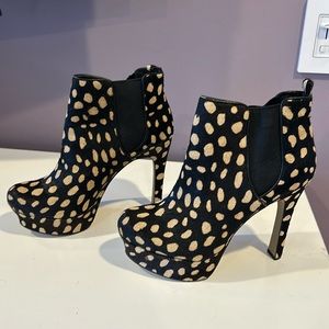 Vince Camuto mohair leopard booties